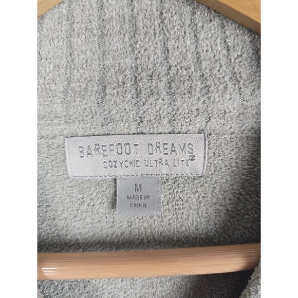 Barefoot Dreams CozyChic Lite Knit Womens Size Medium Full Zip Sweater Green - Picture 2 of 6